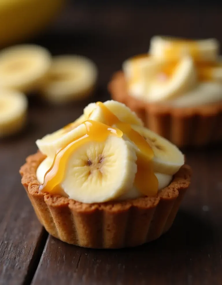 No bake mini banana cream pies with whipped cream