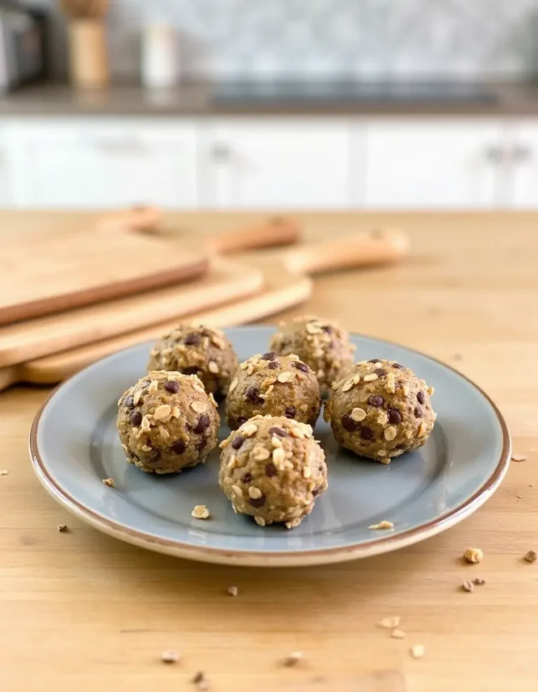 No-bake peanut butter oatmeal balls with chocolate chips