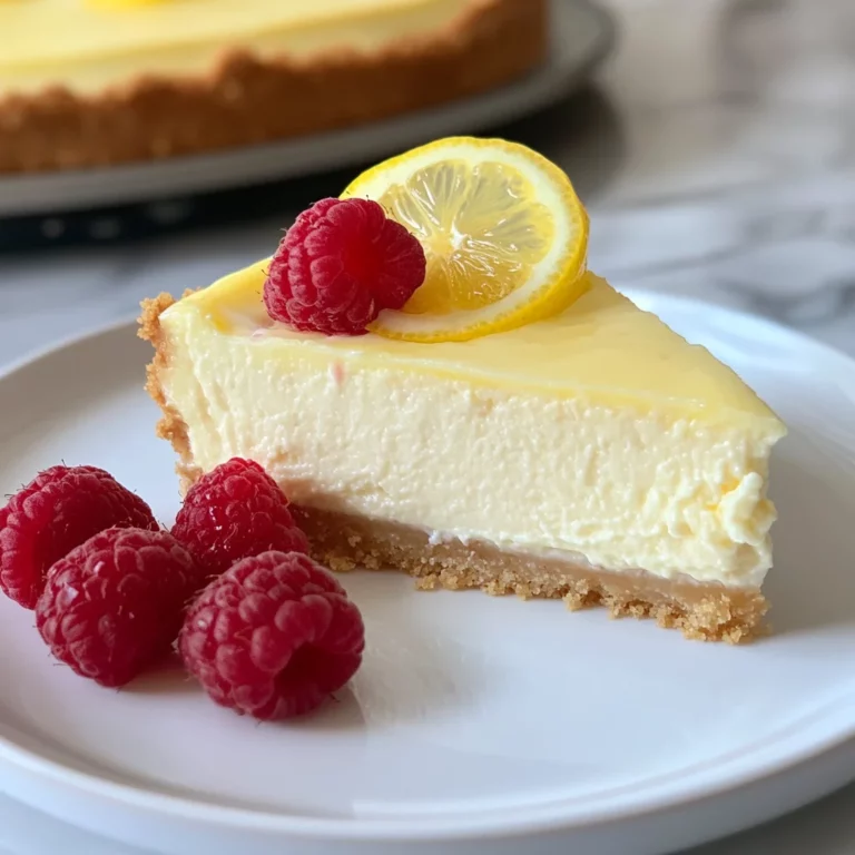 Creamy jello no bake cheesecake with raspberries