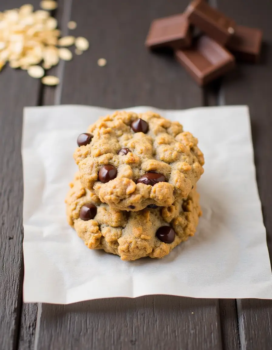 No bake protein cookies with chocolate and oats