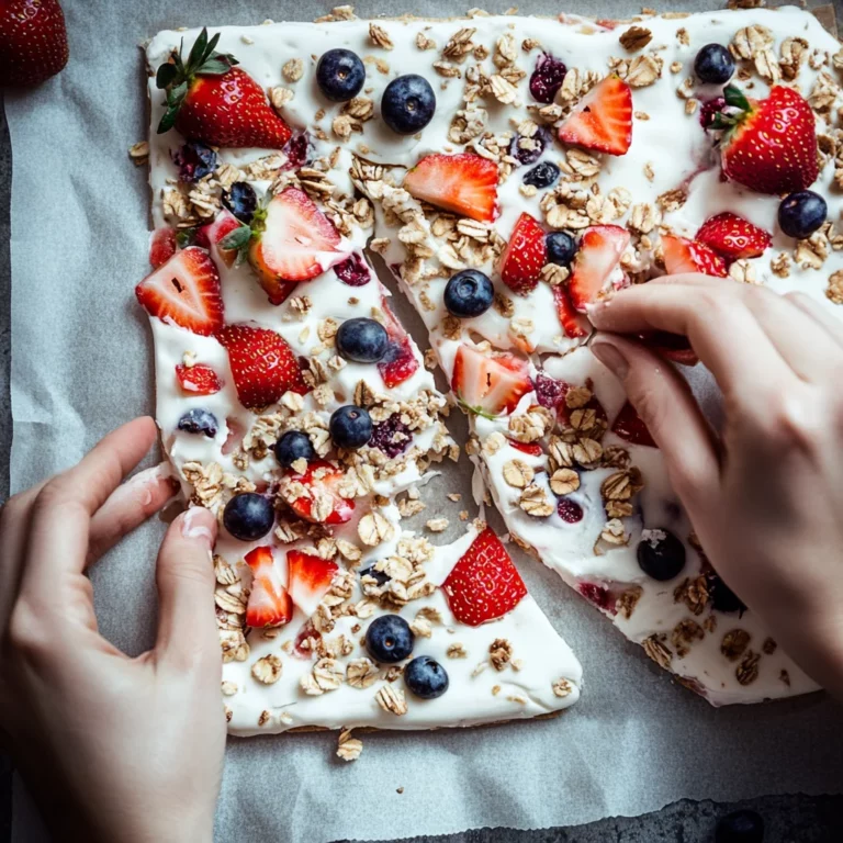 homemade frozen yogurt bark with berries and granola