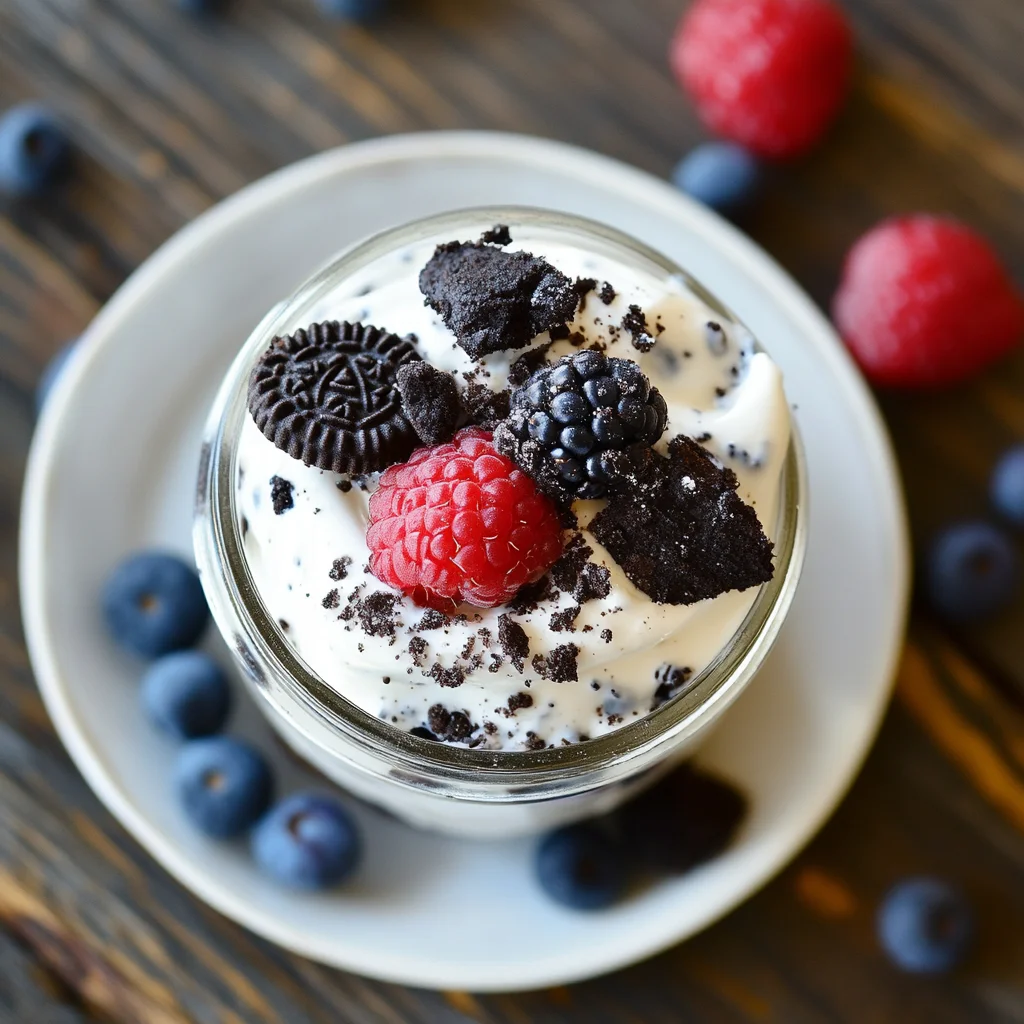 Healthy Oreo no bake dessert with Greek yogurt
