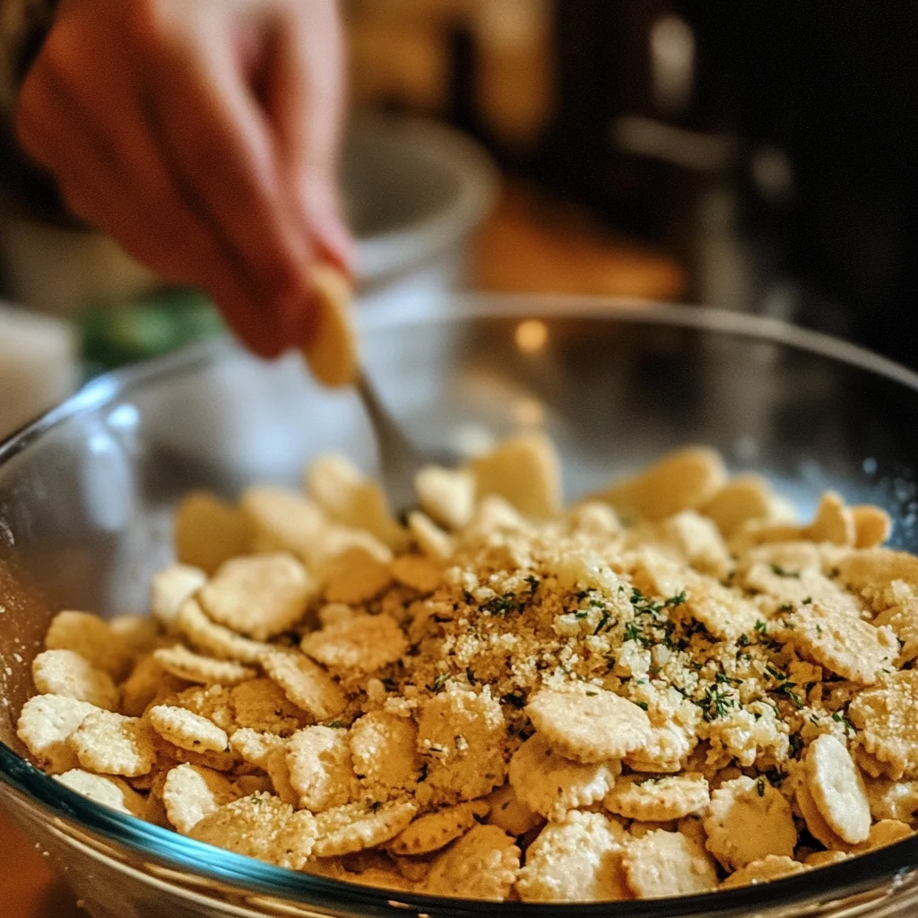 mixing ranch oyster crackers no bake recipe