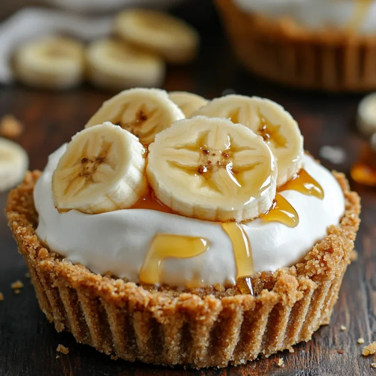 No bake mini banana cream pies with whipped cream
