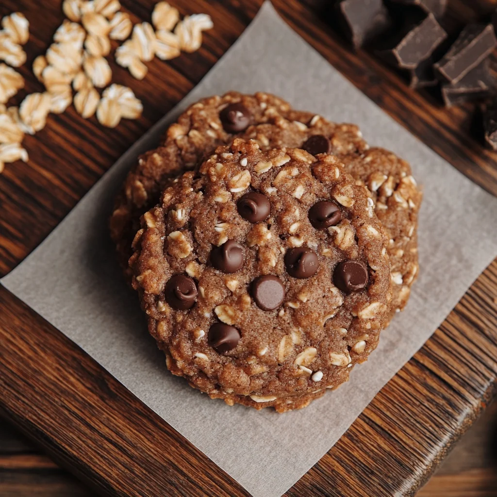 No bake protein cookies with chocolate and oats