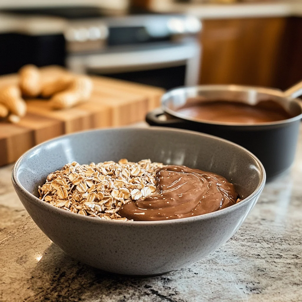 Mixing oats and protein powder for no bake cookies