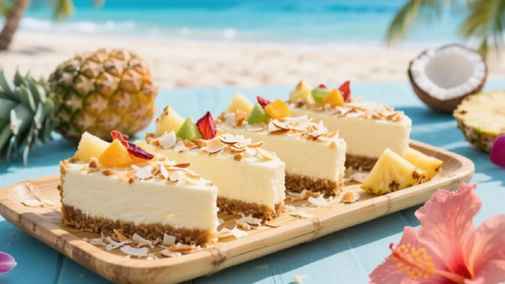 Tropical No-Bake Cheesecake Bars