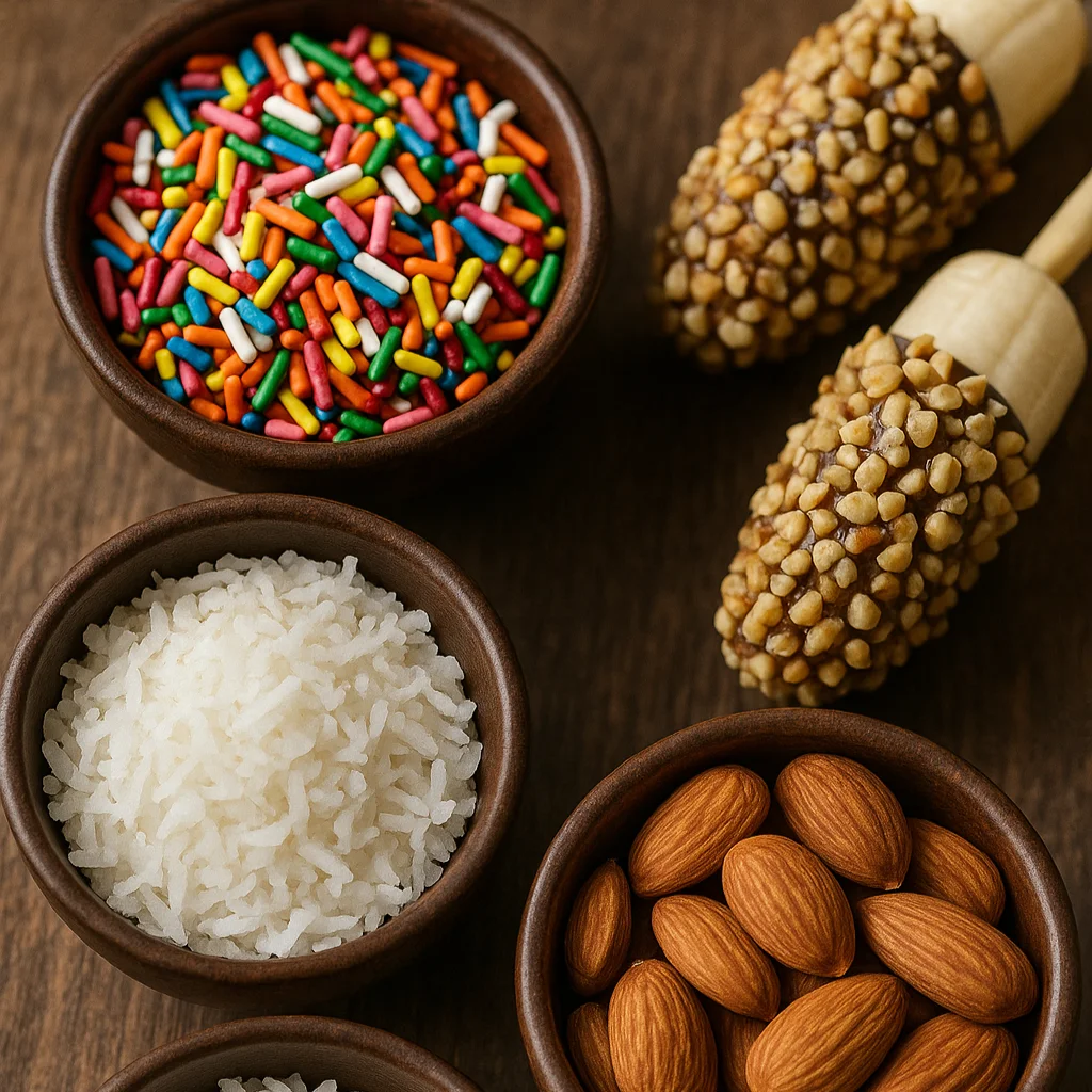 Toppings for Frozen Banana Pops